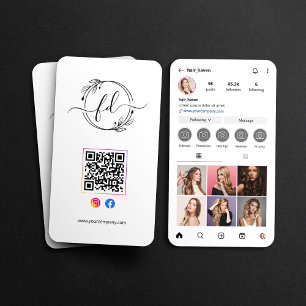 Instagram-profil Frisersalong Bildrutnät QR-kod Visitkort