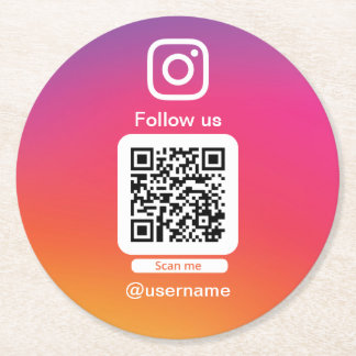 Instagram qr code paper coasters underlägg papper rund
