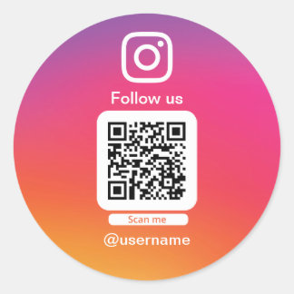 Instagram QR code sticker Runt Klistermärke