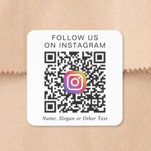 Instagram QR-kod Fyrkantigt Klistermärke