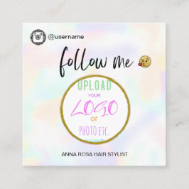 *~* INSTAGRAM QR-kod - Social Media LOGOTYP Fyrkantigt Visitkort