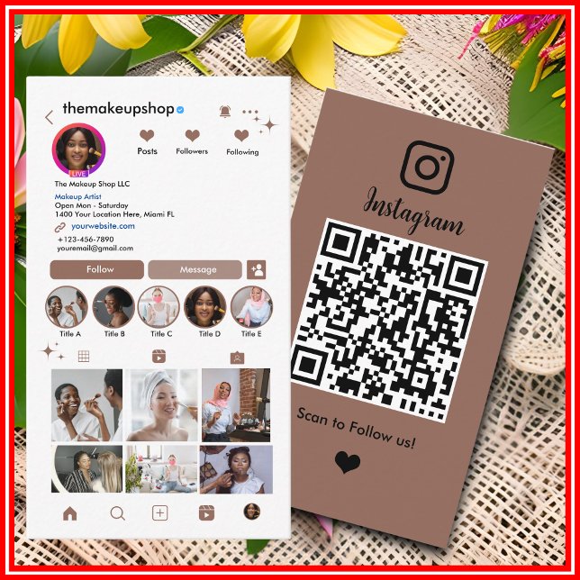 Instagram QR-kod Sociala Media Terracotta  Visitkort (Skapare uppladdad)
