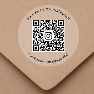 Instagram QR-kod tydlig Runt Klistermärke