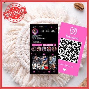 Instagram Rosa Personlig Tränare Komma i kontakt m Visitkort