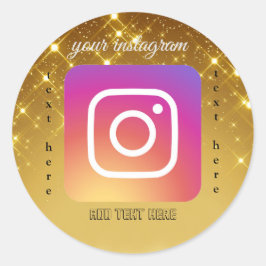 Instagram Round Sticker Runt Klistermärke