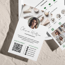 Instagram Scan to Connect QR Code Green Visitkort