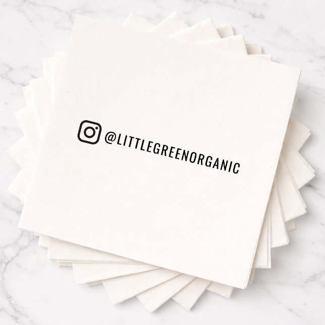 Instagram Servetter | Dina Insta Namn Pappersserve (Add your Instagram name and logo to modern napkins for stylish offline promotion)