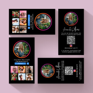 Instagram Social Media följer mig med Photo QR-kod Visitkort