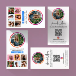 Instagram Social Media följer mig med Photo QR-kod Visitkort