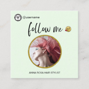 *~* INSTAGRAM - Social Media Icons Emoji QR-kod   Fyrkantigt Visitkort
