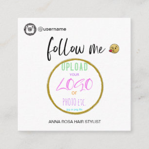 *~* INSTAGRAM Social Media LOGOTYP Emoji QR-kod    Fyrkantigt Visitkort