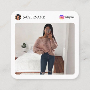 Instagram Sociala Media Fotokort Fyrkantigt Visitkort