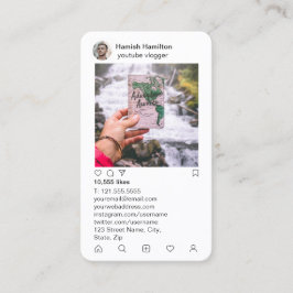 Instagram stil med metallisk baksida för Faux Visitkort
