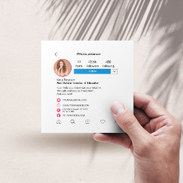 Instagram Stil White Trendig Social Media QR-kod Fyrkantigt Visitkort