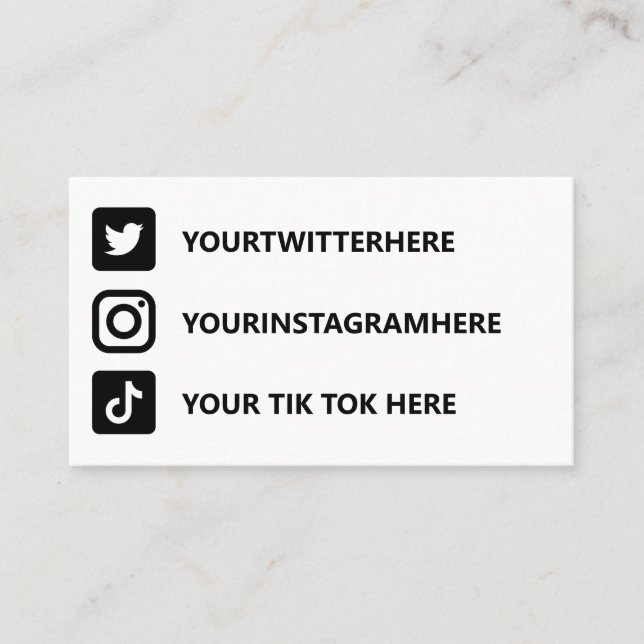 Instagram Tik Tok Twitter Visitkort (Framsida)