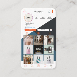 Instagram-visitkort för QR-Logotyp-Affärskort för  Visitkort