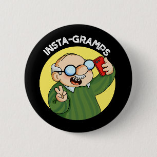 Instagramps Funny Social Media Grandpa Pun Mörk BG Knapp