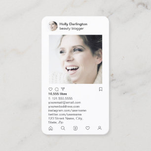 instagramstil i stilfullt fauxrosatäcke visitkort