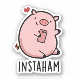 Instaham Funny Social Media Gris Pun Klistermärken