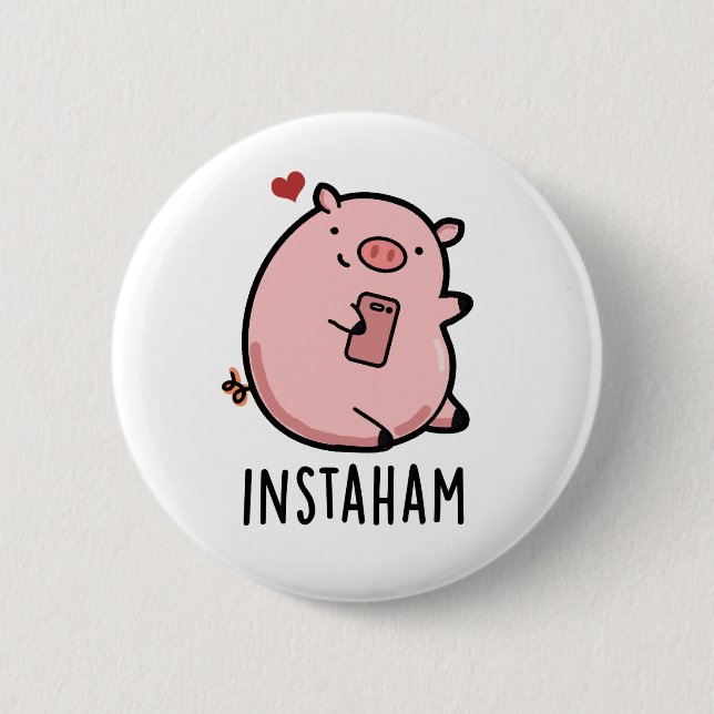 Instaham Funny Social Media Gris Pun Knapp (Framsida)