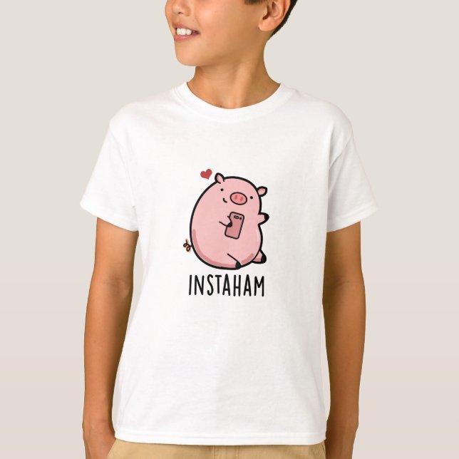 Instaham Funny Social Media Gris Pun T Shirt (Framsida)