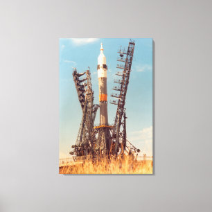 Installation av det Soyuz rymdskepp på Baikonur Canvastryck