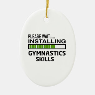 Installation av gymnastikexpertis julgransprydnad keramik