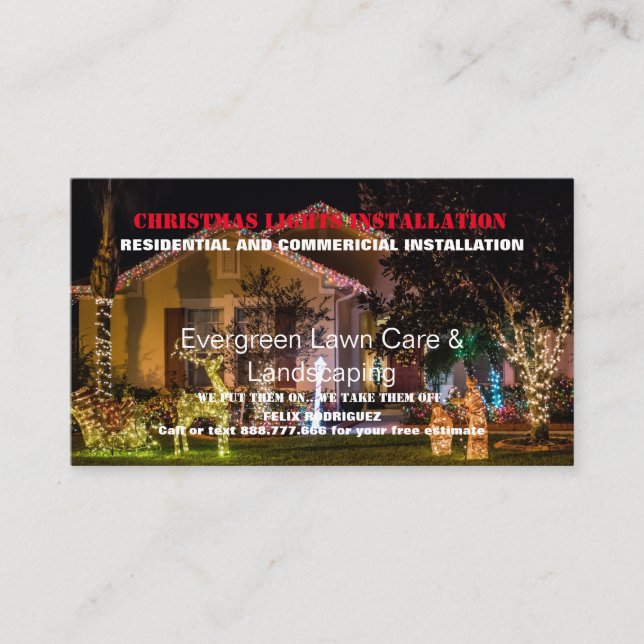 Installation av julfotfoto Ljus Visitkort (Framsida)