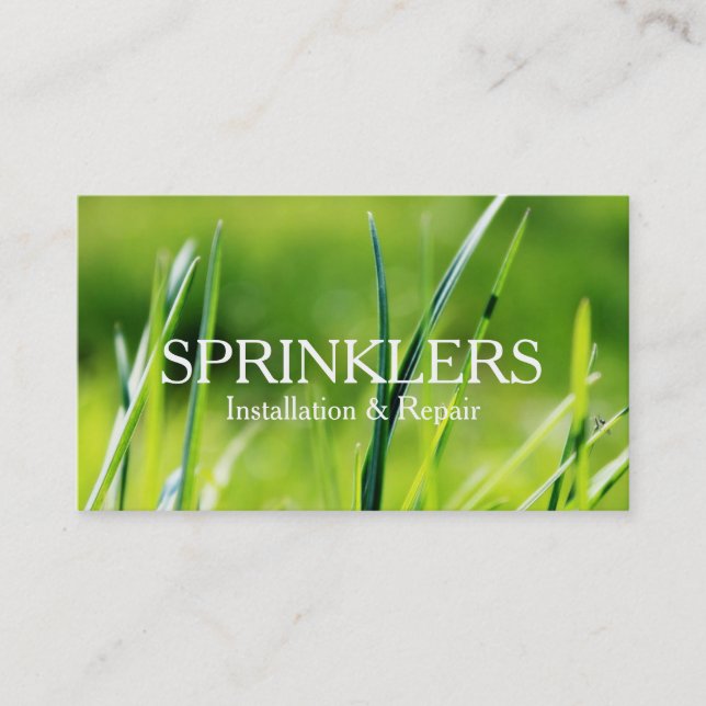 Installation och reparation av sprinklersystem visitkort (Framsida)