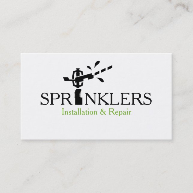 Installation och reparation av sprinklersystem visitkort (Framsida)