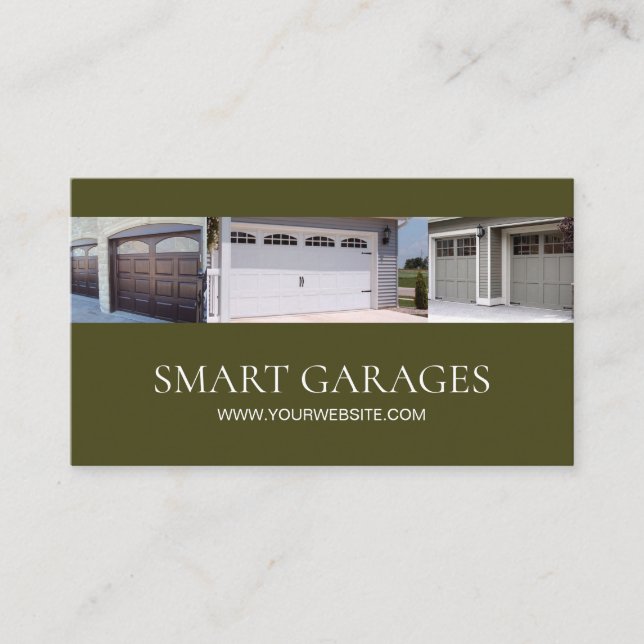 Installation och service av garage-dörrar visitkort (Framsida)