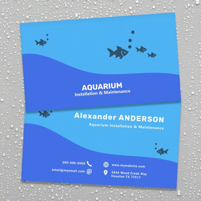 Installation och underhåll av akvarium - fisk visitkort (Aquarium Installation & Maintenance - Fish Business Card)