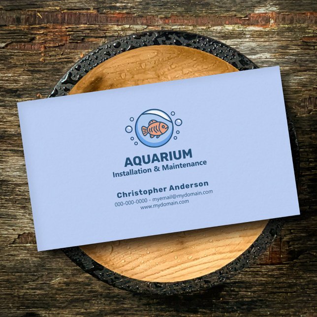 Installation och underhåll av akvarium - Fiskkål - Visitkort (Aquarium Installation & Maintenance - Fish Bowl - Business Card)