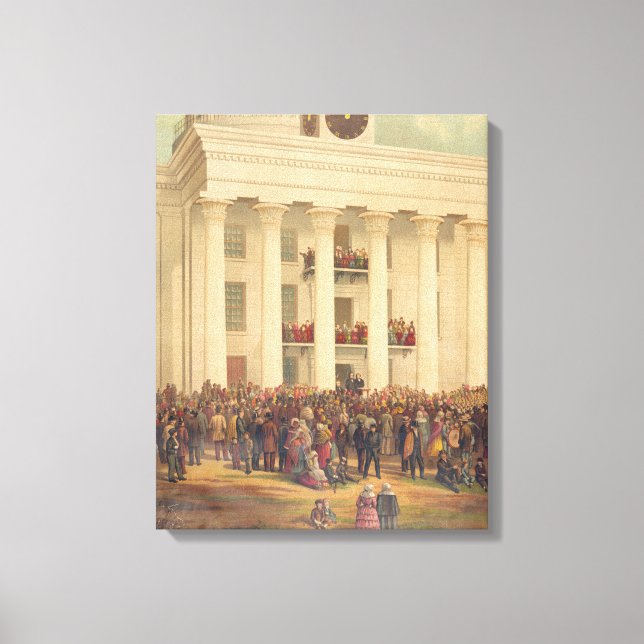 Installationen av Jefferson Davis American Civil K Canvastryck (Framsida)