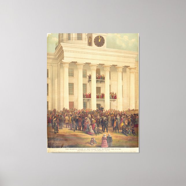 Installationen av Jefferson Davis American Civil K Canvastryck (Framsida)