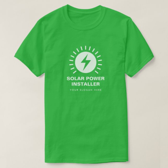 Installationsprogram för solenergipanel, medarbeta t shirt (Design framsida)