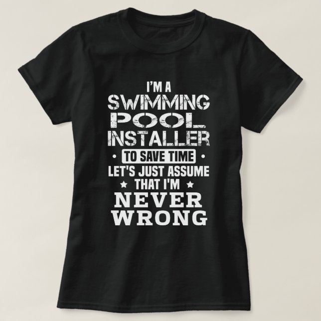 Installationsprogram för Swimming Bassäng T Shirt (Design framsida)