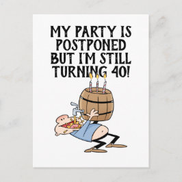 Inställd Födelsedagsfest Karikatyr Vykort