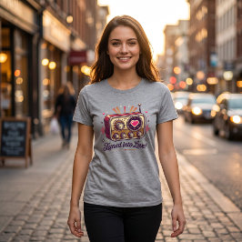 Inställd på kärlek Retro radiodesign T Shirt