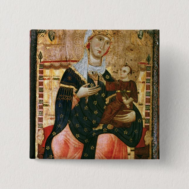 Installera Madonna och barnet, c.1260 Knapp (Framsida)