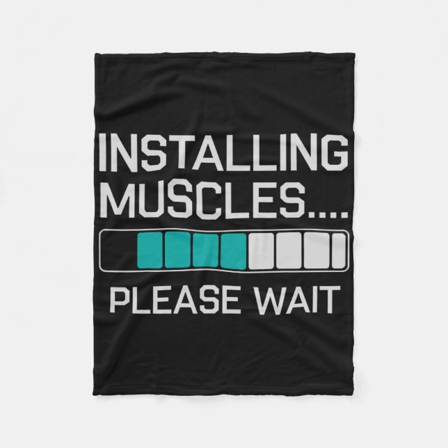 Installera muskler Funny Weightlift Workout Gym Fleecefilt (Framsidan)