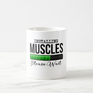 Installera muskler Vänta - Lustigt Gym Ord Kaffemugg