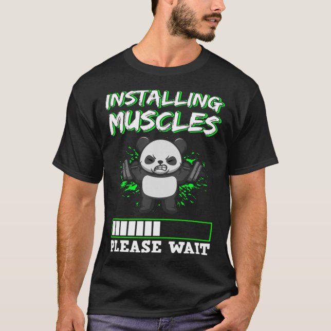 Installera muskler Vänta muskler Viktuppställning T Shirt (Framsida)