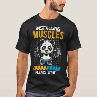 Installera muskler Vänta på att Panda Gym Fit är f T Shirt