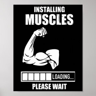 Installera muskler Vänta på gym Bodybuilding Wo Poster