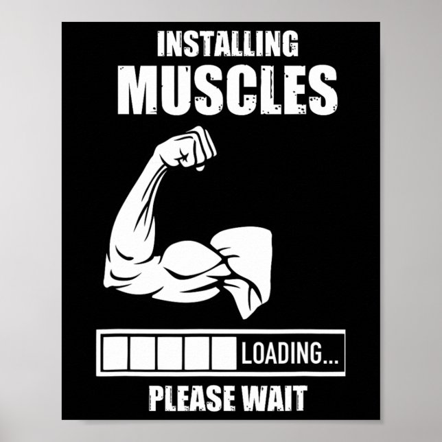 Installera muskler Vänta på gym Bodybuilding Wo Poster (Framsidan)