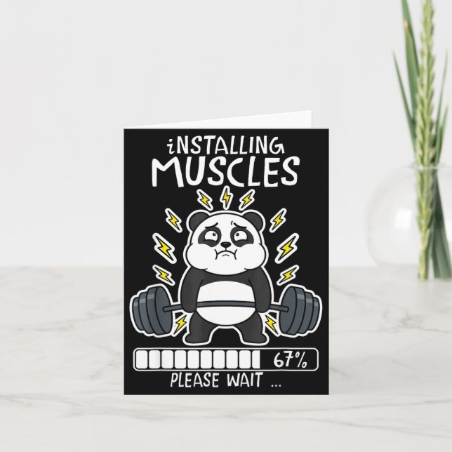 Installera muskler vänta panda laddar 67 gym kort (Framsida)