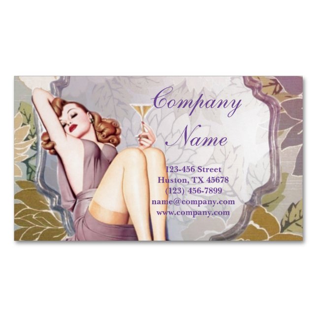 Installera om Girl Hair Makeup Artist Cosmetolog Visitkortmagnet (Framsida)