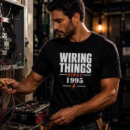 Installerar Elektricitet Sedan 1995 Elektriker Sva T Shirt