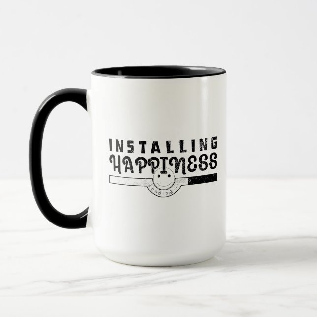 installerar lycka rolig lycklig liv mugg (Vänster)